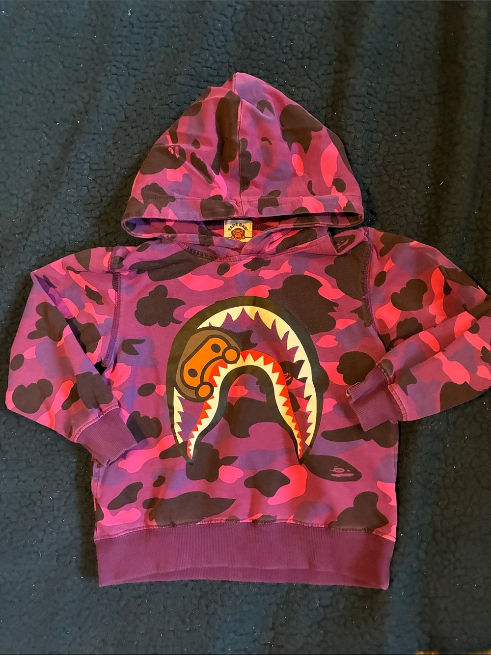 Bape baby Kids Purple & Pink Shark Hoodie